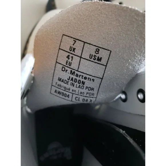 Martens Jadon Lace-Up Platform Boots in White Leather Women's